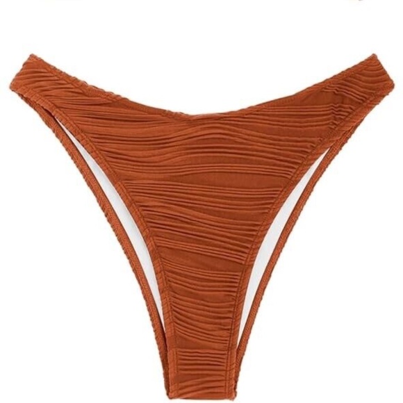 ZAFUL Women Strapless Wave Bandeau Bikini 2 Piece Swimwear Cheeky. Lace up. Sz M - Picture 4 of 16